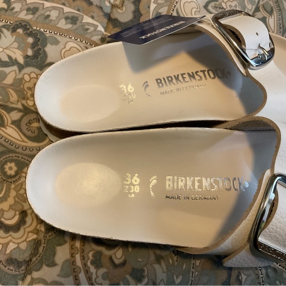NWT Birkenstock Madrid Big Buckle White Leather Sz 36 US 5-5.5 Narrow - Picture 9 of 15